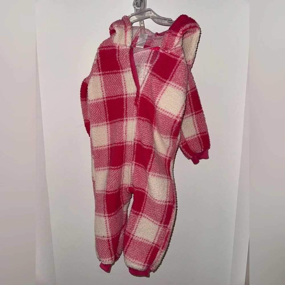 Carter's Pink and White Plaid Hooded Onesie